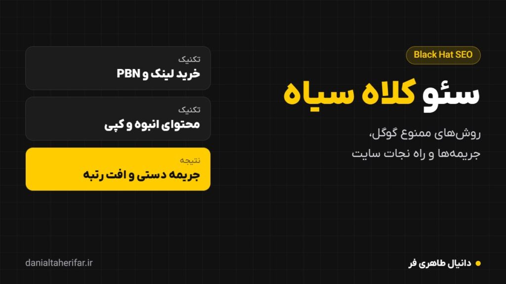 سئو کلاه سیاه چیست؟ ۱۲ روش ممنوع و راه نجات از جریمه گوگل